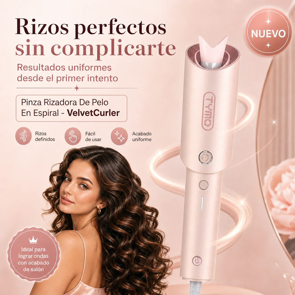 Pinza Rizadora De Pelo En Espiral - VelvetCurler